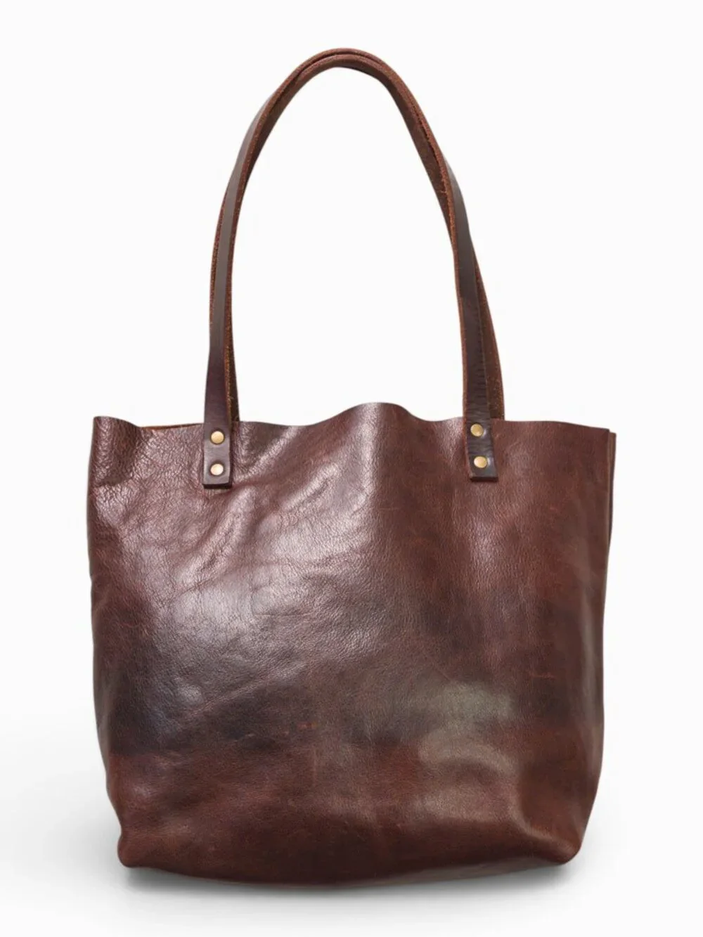 Portland Leather Goods Brown Leather Tote, Medium (12